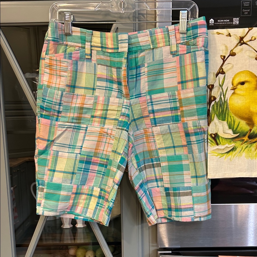 Talbots Madras Plaid Patchwork Women's Shorts NWOT 2P
